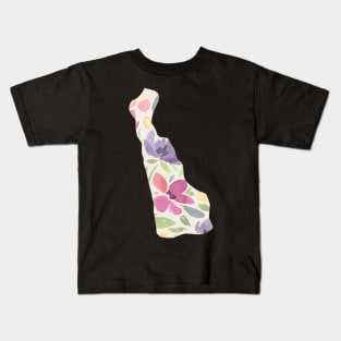 Delaware Silhouette Florals Kids T-Shirt